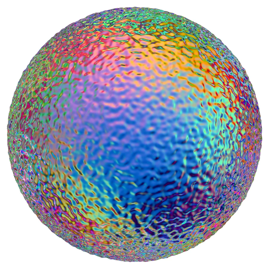 潮流酸性全息金属镭射机能彩虹3D立体几何图形png免抠图片素材【020】